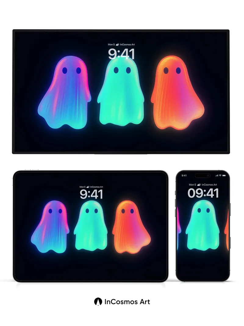 Neon Phantom Wallpaper with Chromatic Pulse