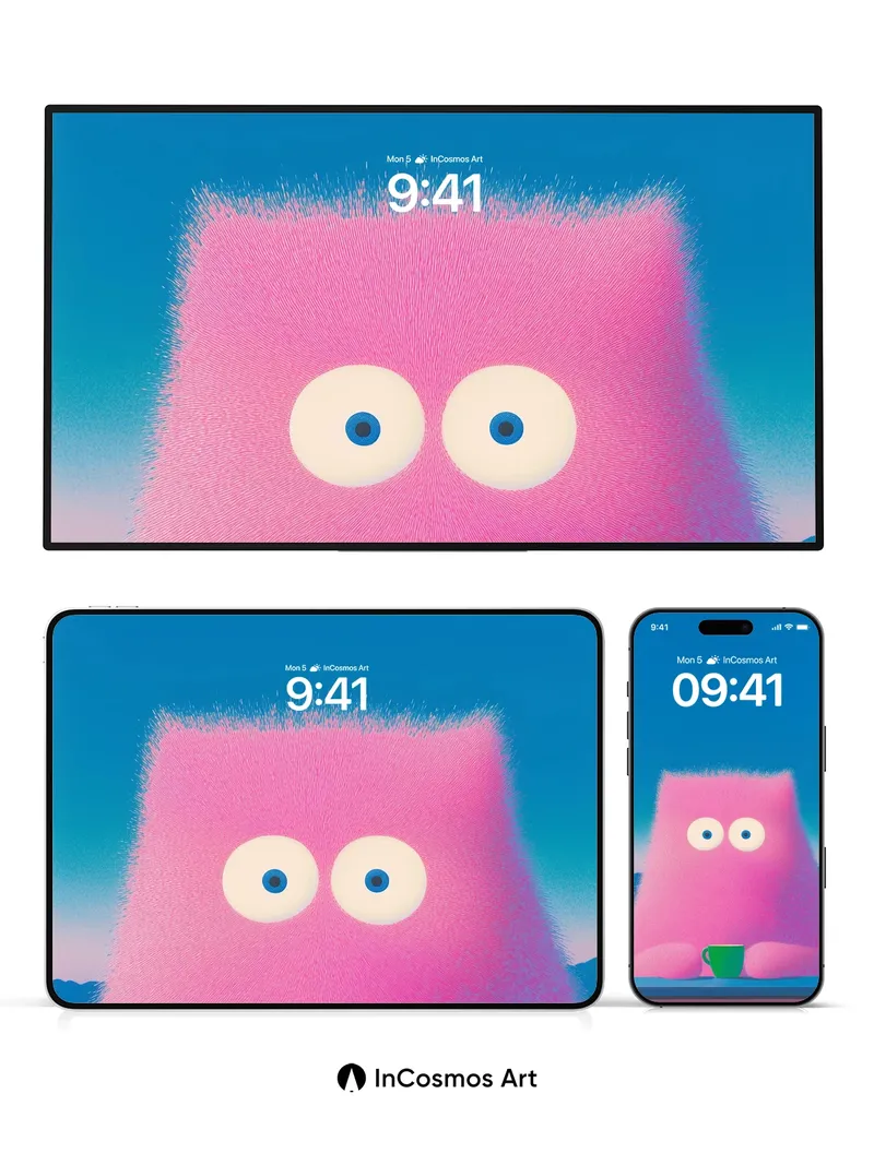 Soft Hush Wallpaper with Fuzzy Eyes