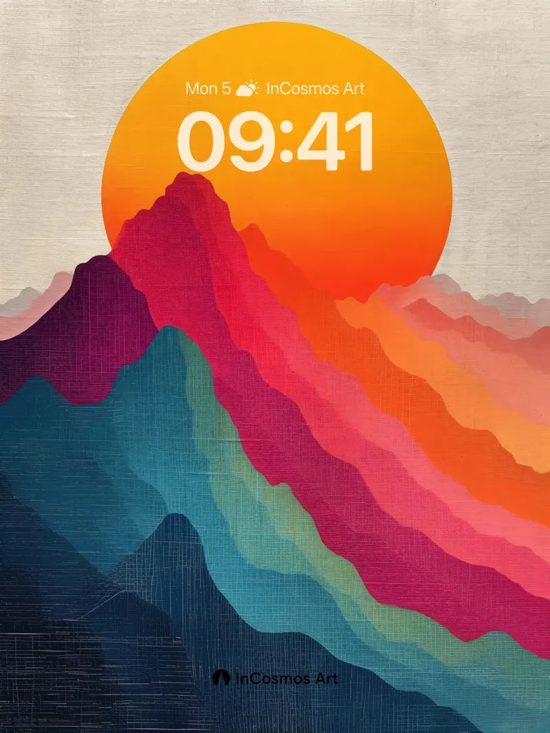 Sunset Pulse Wallpaper with Chromatic Peaks