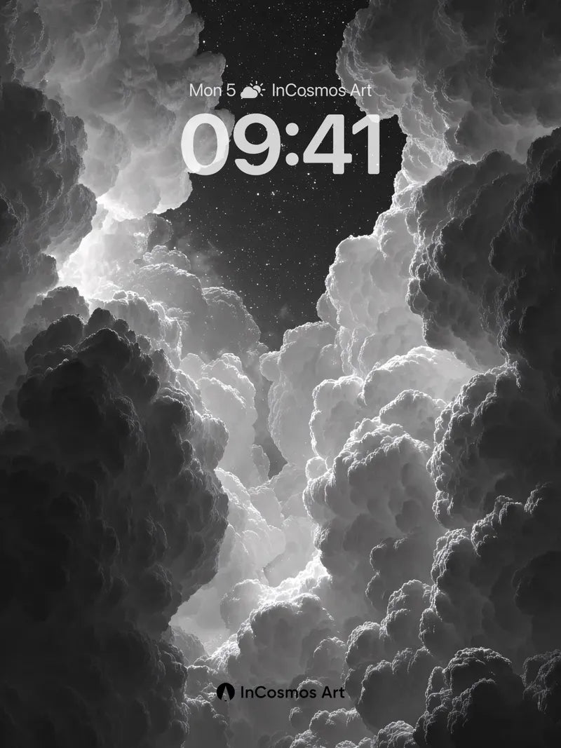 Monochrome Storm Wallpaper with Starry Break wallpaper for iPhone, iPad & Mac