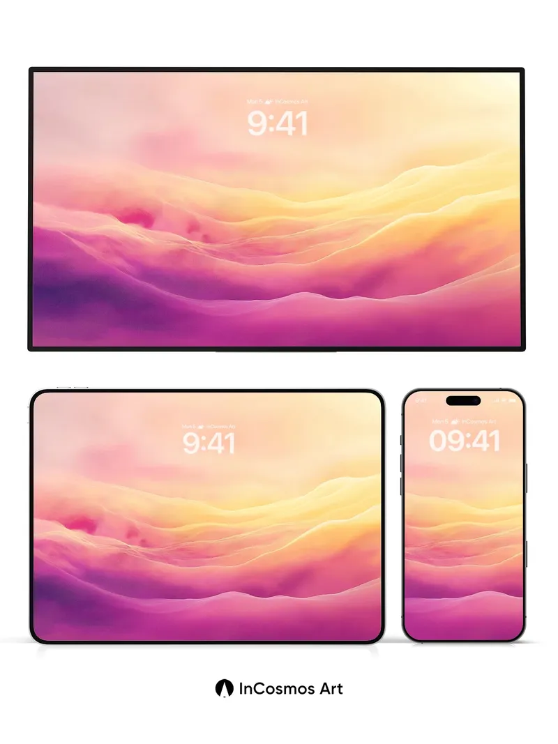 Surreal Dune Wallpaper with Floating Light