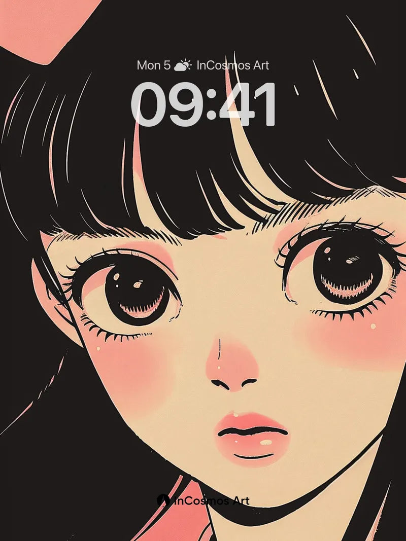 Whispering Eyes Wallpaper with Velvet Bow