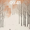 Solitary Winter Path Wallpaper with Orange Haze wallpaper for iPhone, iPad & Mac