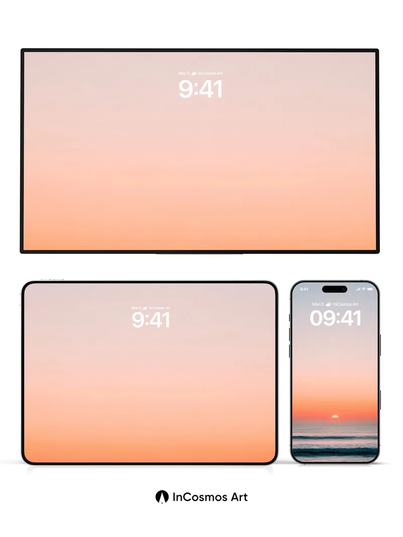 Serene Horizon Wallpaper with Sunset Glow