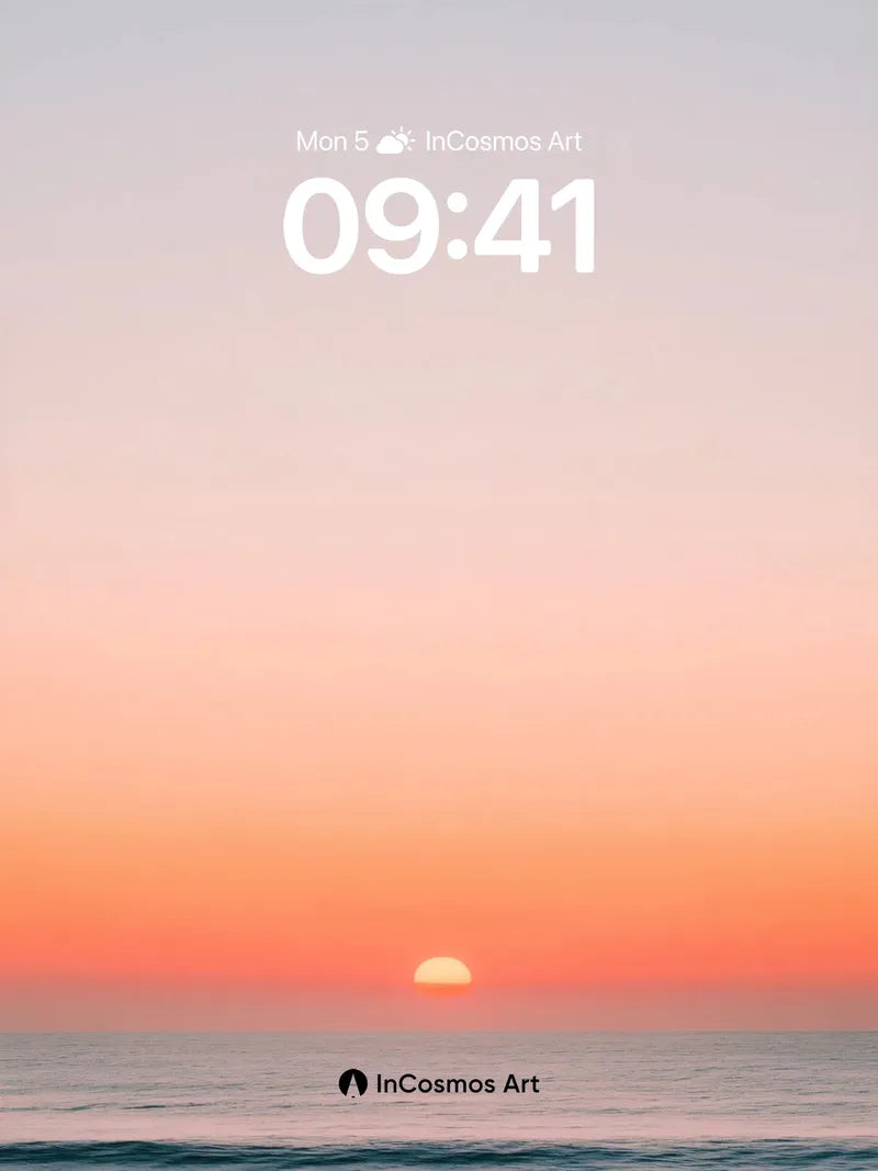 Serene Horizon Wallpaper with Sunset Glow