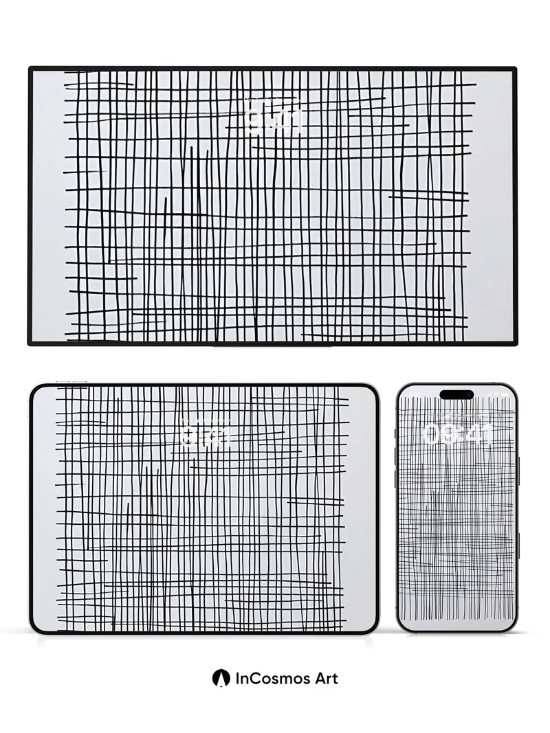 Silent Grid Wallpaper with Whispering Lines