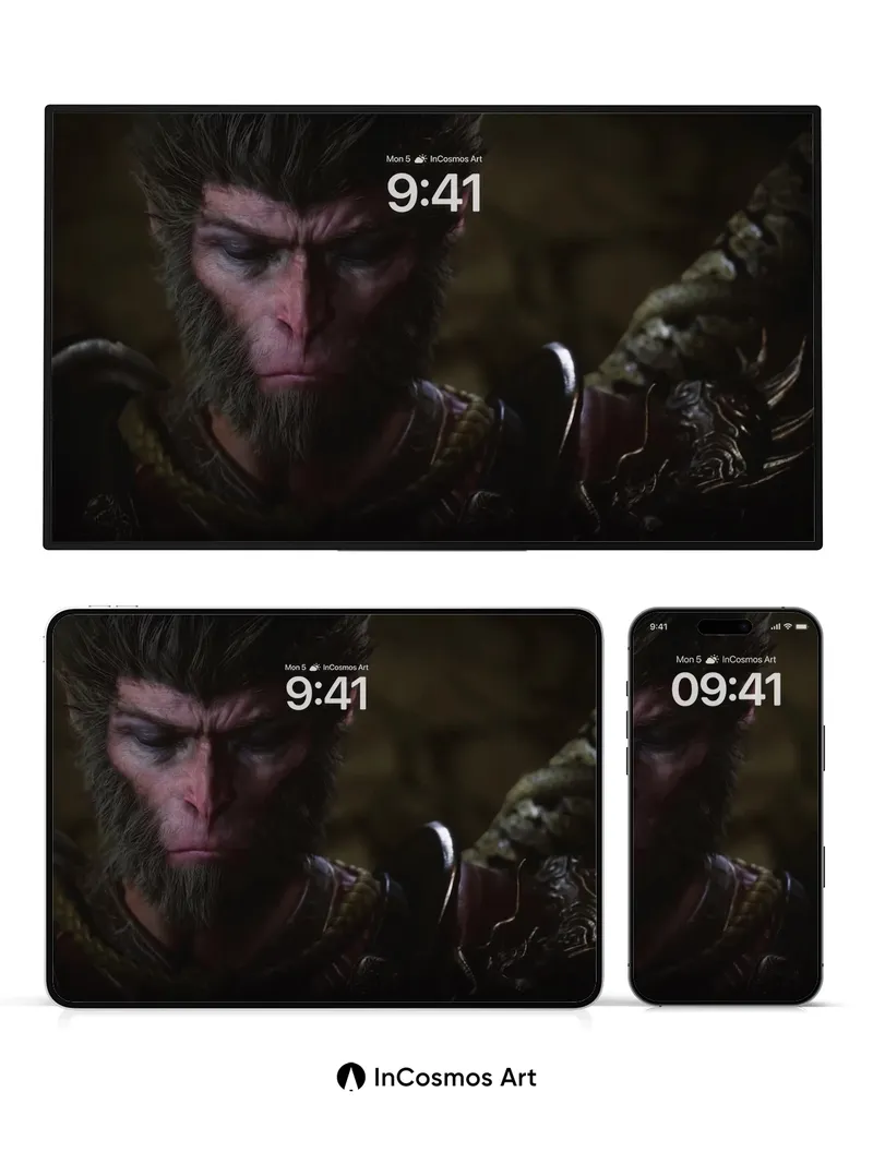 Shadowed Primate Wallpaper with Mythic Armor