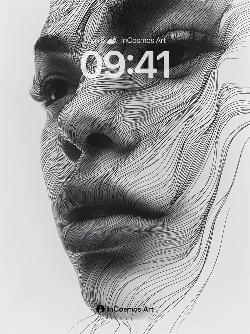 Whispering Lines Wallpaper with Face of Motion