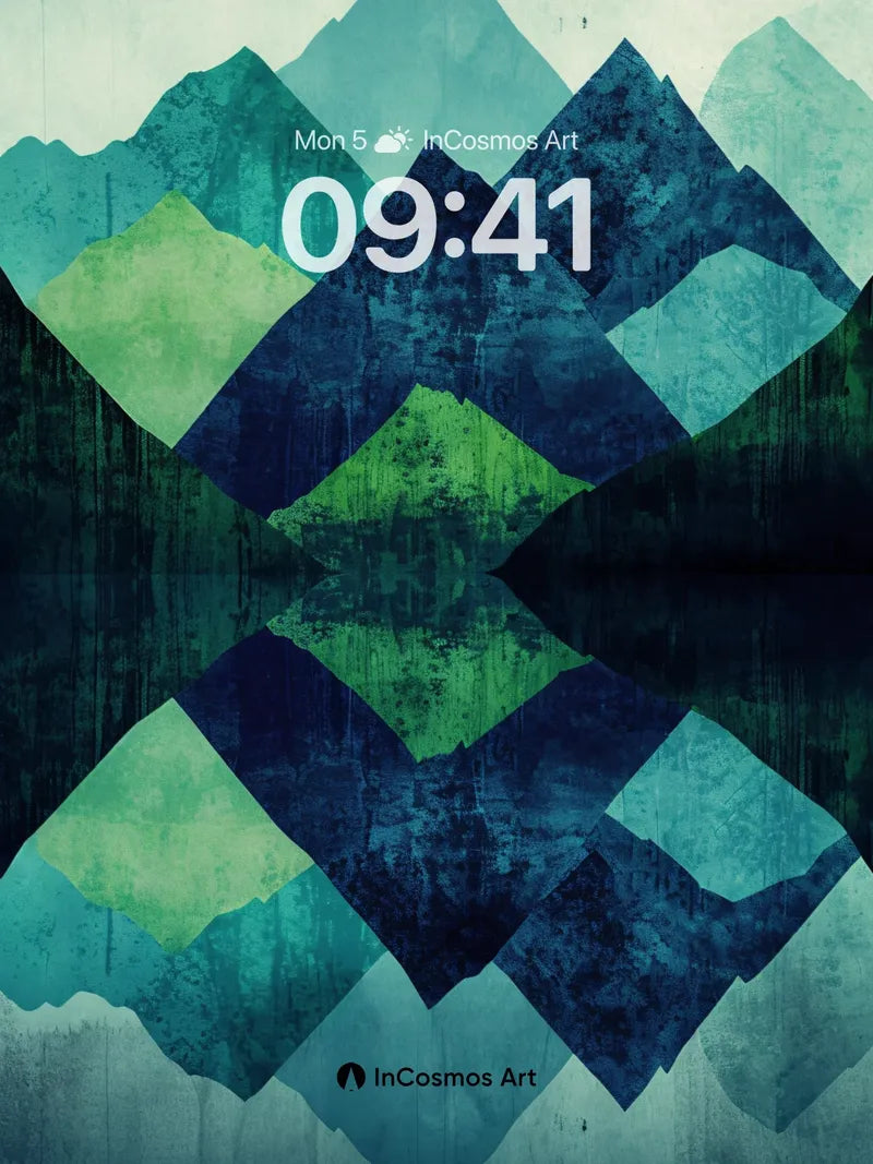 Cobalt Mirage Wallpaper with Geometric Peaks wallpaper for iPhone, iPad & Mac