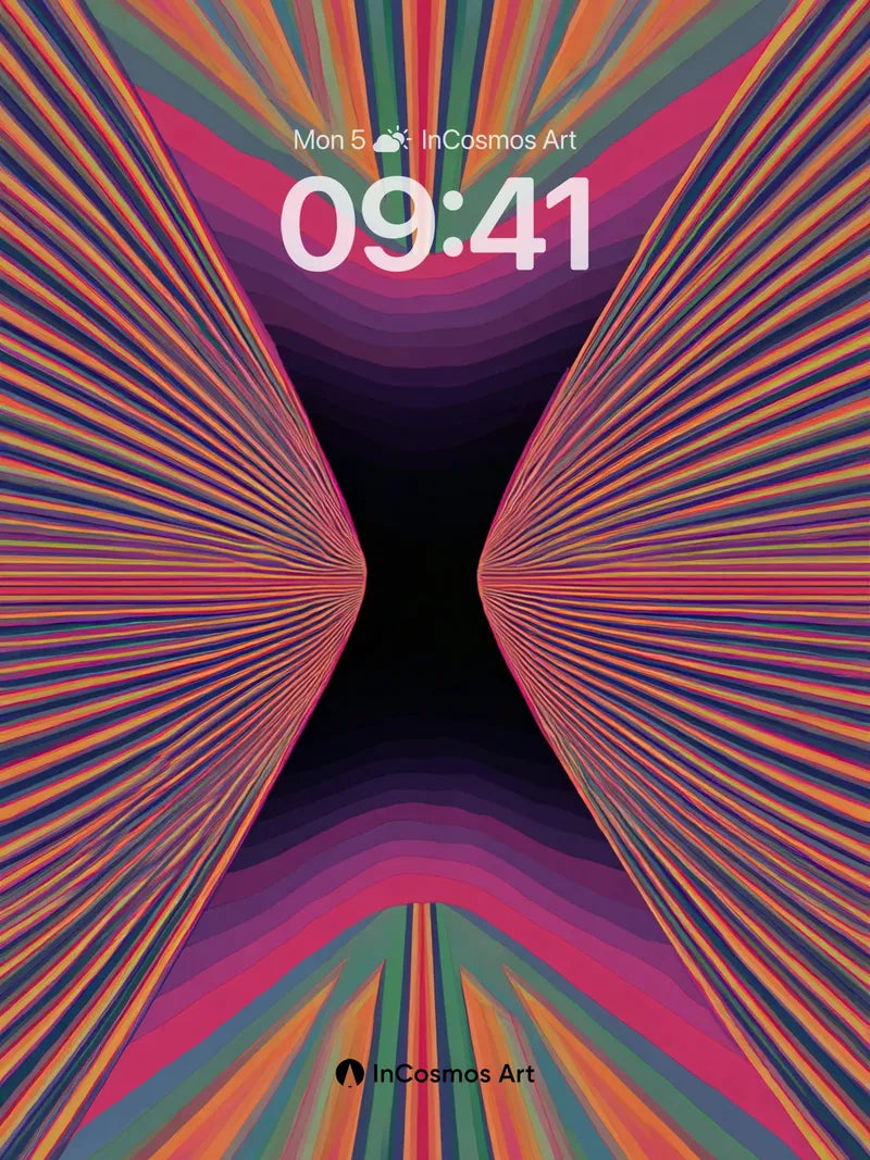 Neon Mirage Wallpaper with Cosmic Lines