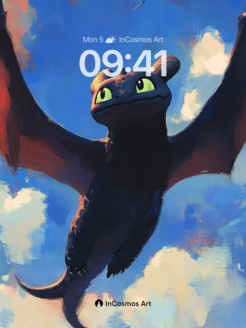 Skyward Flight Wallpaper with Dragon's Gaze