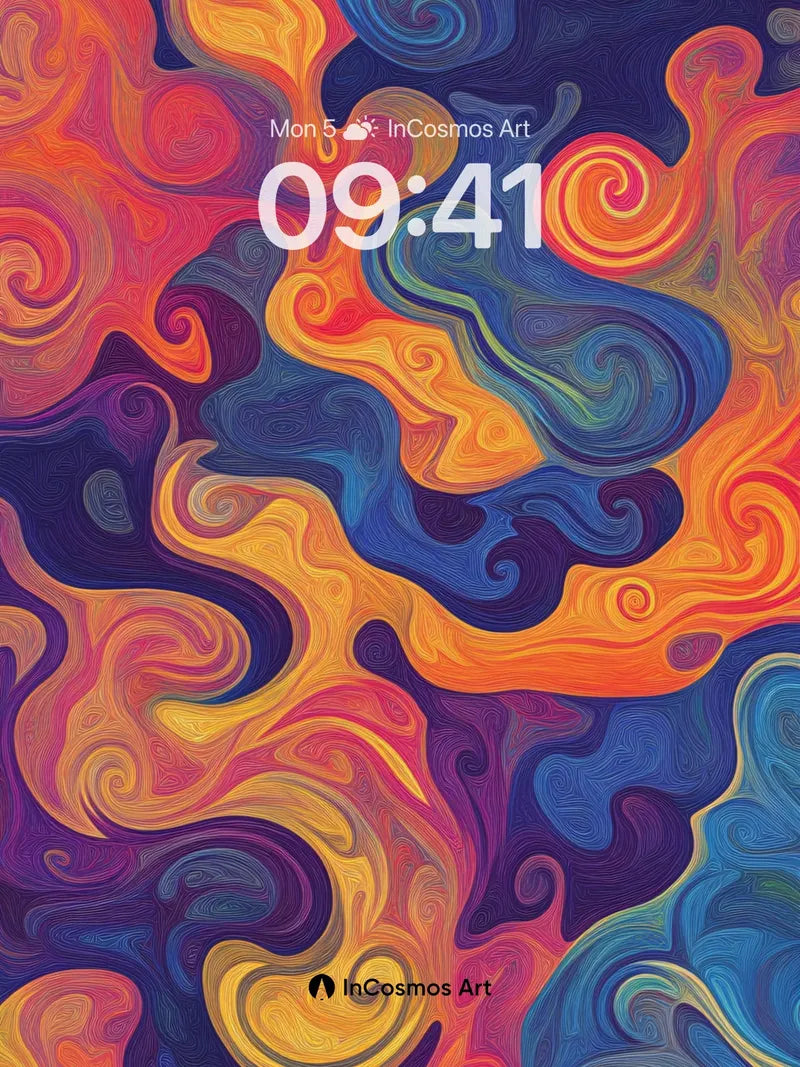 Cosmic Flame Wallpaper with Swirling Vortexes