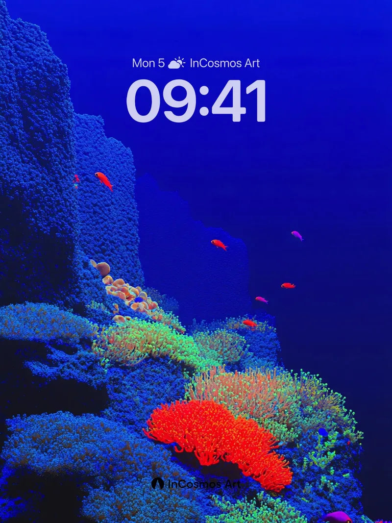 Neon Abyss Wallpaper with Living Coral