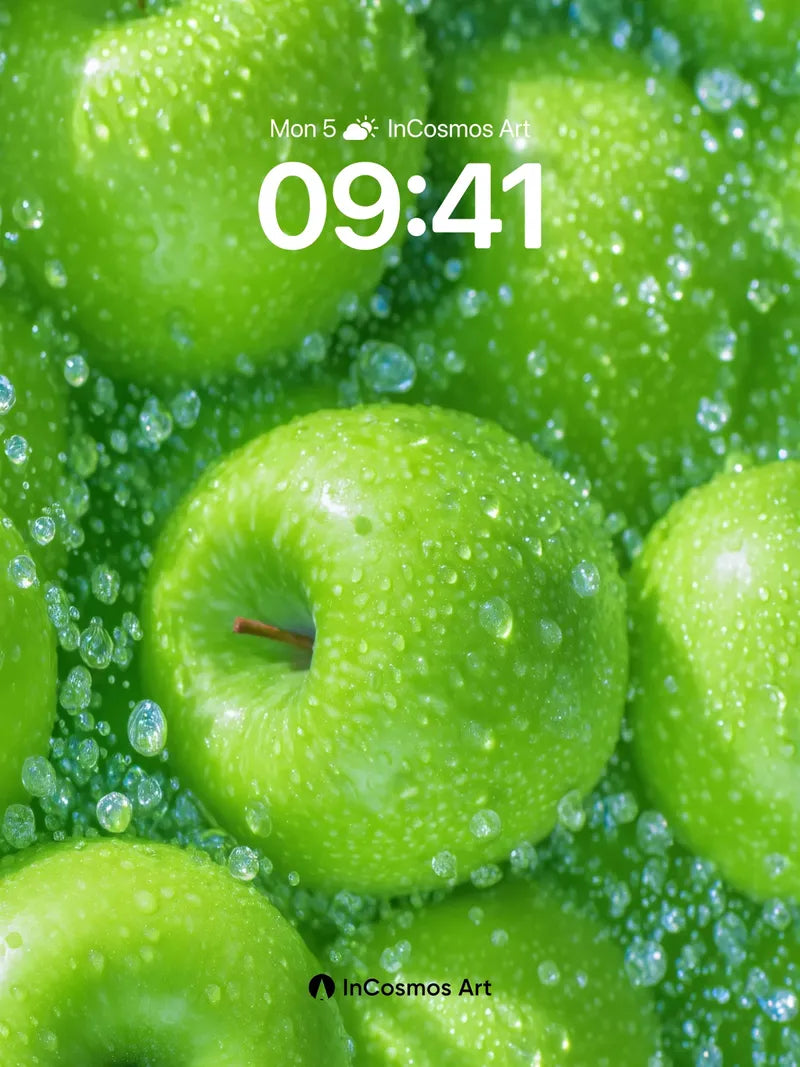 Luminous Dewdrop Wallpaper with Apple Skin Texture