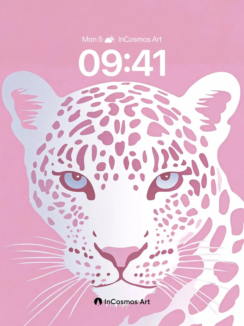 Pink Mirage Wallpaper with Leopard's Gaze