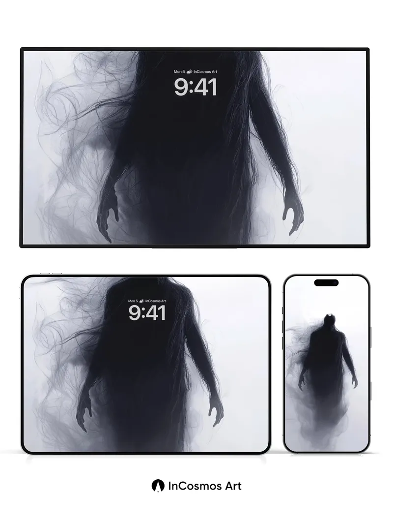 Shadow Veil Wallpaper with Whispering Hair