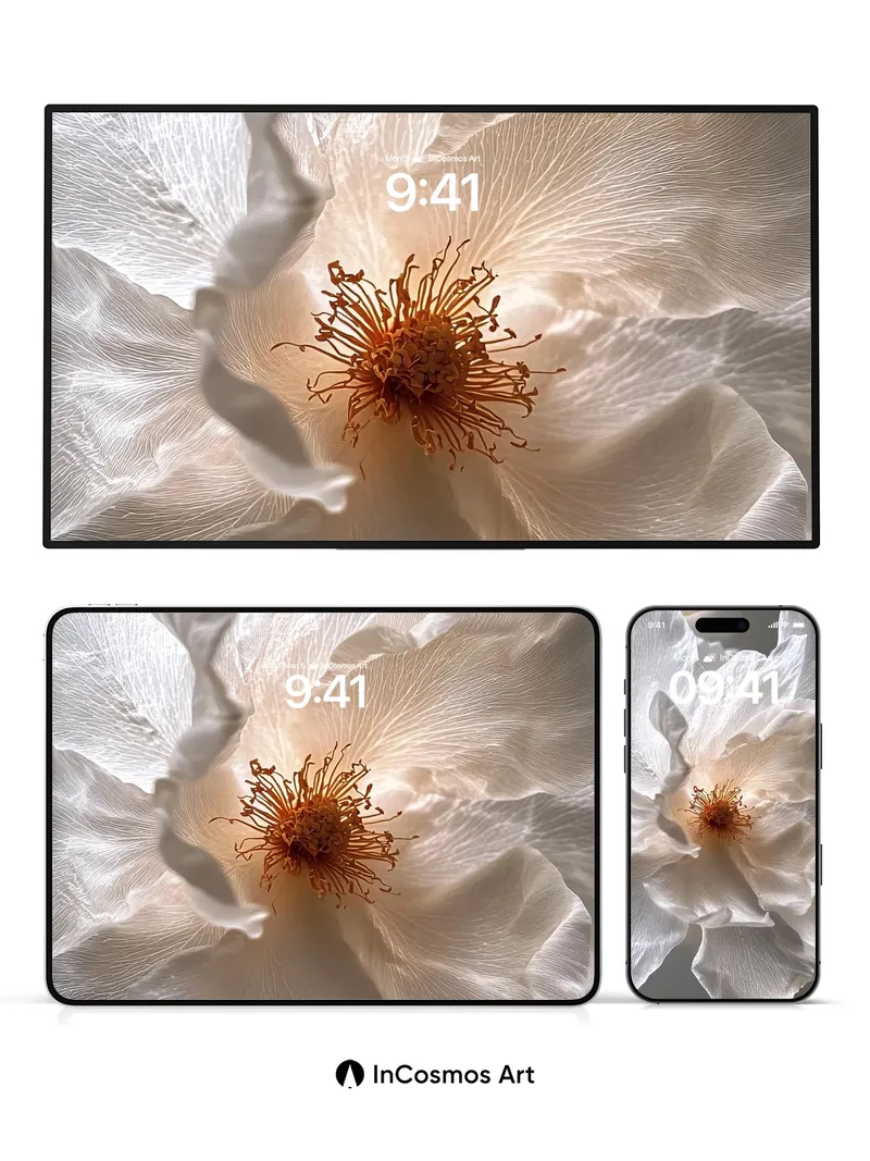 Luminous Petal Wallpaper with Veiled Light