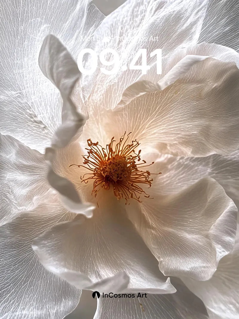 Luminous Petal Wallpaper with Veiled Light