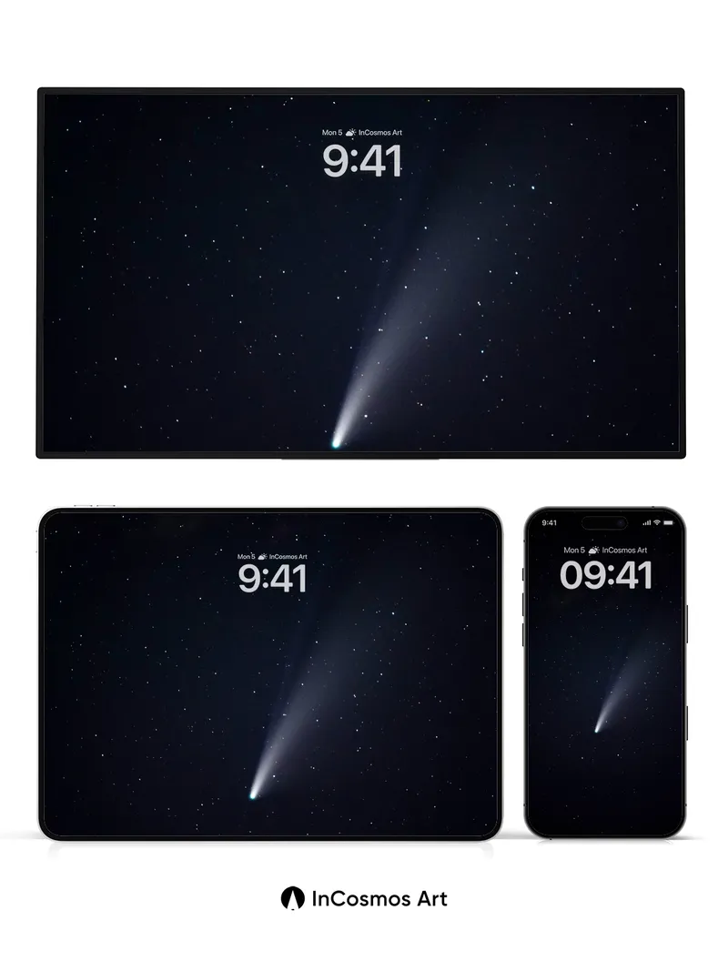 Cosmic Whisper Wallpaper with Starlit Tail