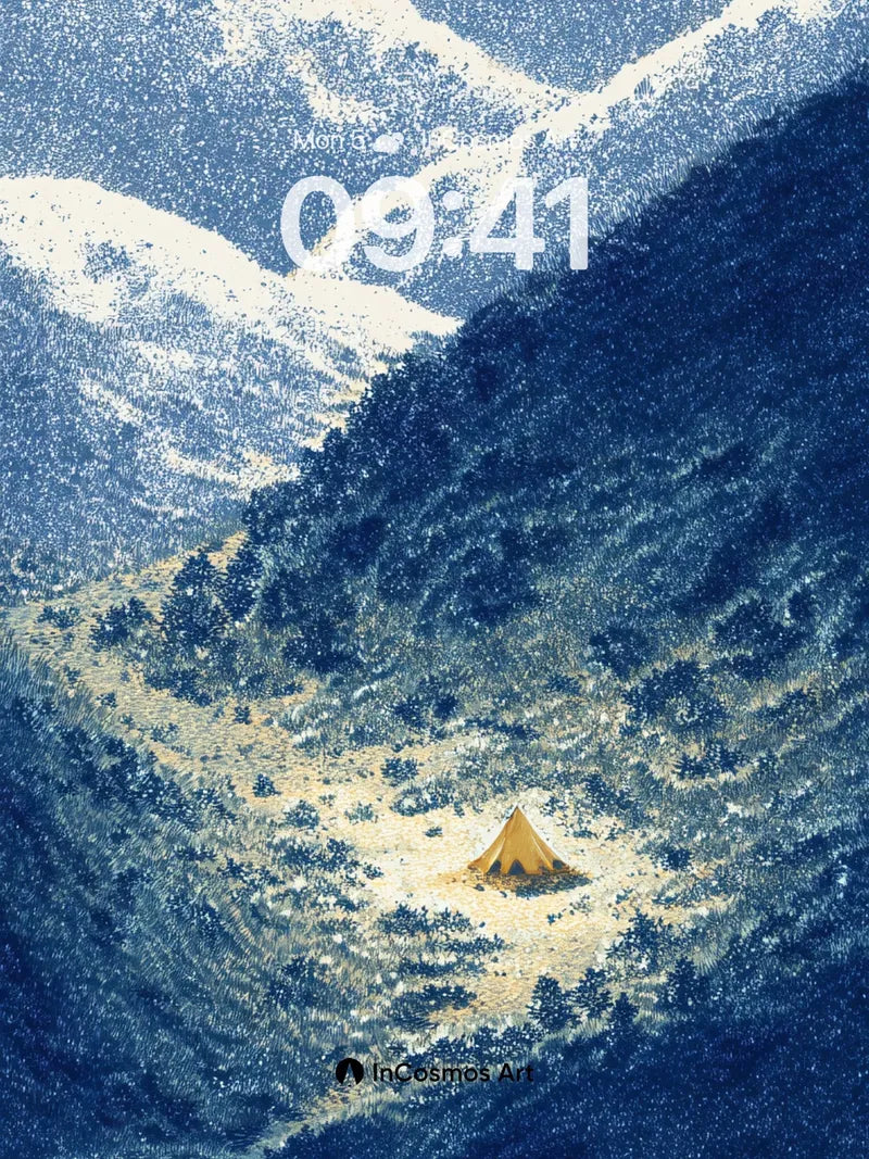 Serenity Peak Wallpaper with Golden Tent wallpaper for iPhone, iPad & Mac