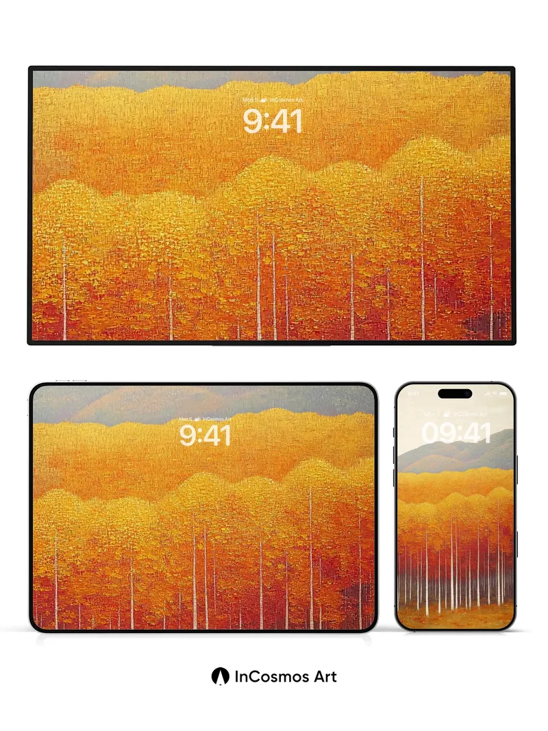 Autumn Hush Wallpaper with Golden Canopy