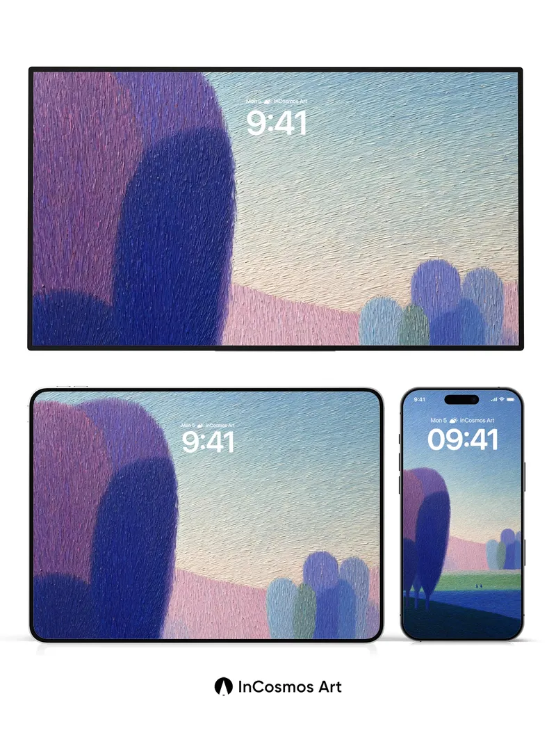 Serenity Bloom Wallpaper with Whispering Trees