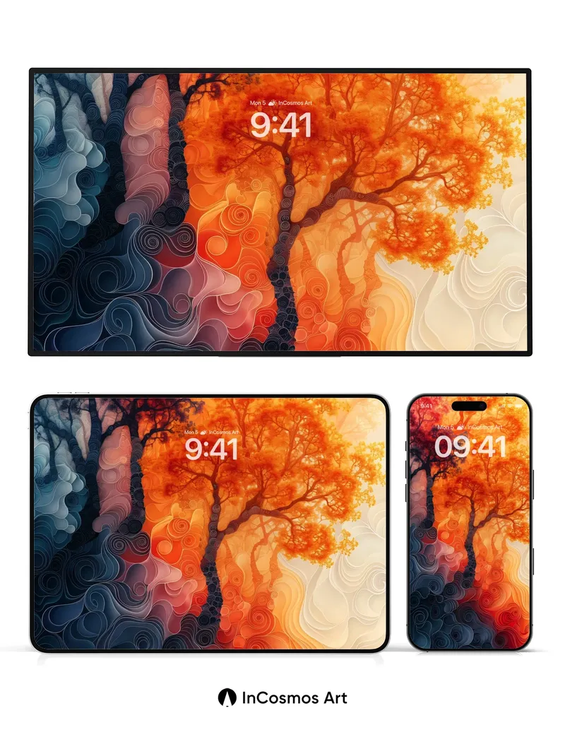 Fiery Abyss Wallpaper with Swirling Vortex