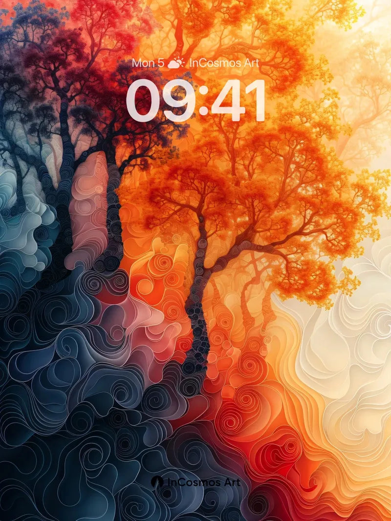 Fiery Abyss Wallpaper with Swirling Vortex