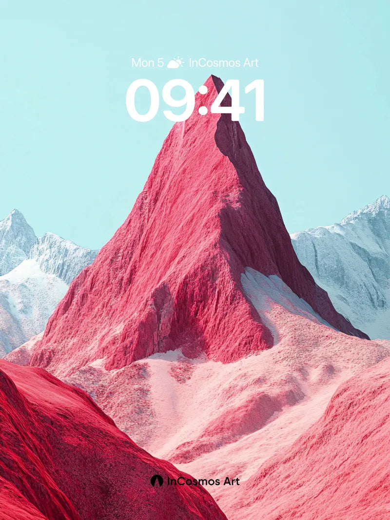 Crimson Summit Wallpaper with Frozen Light