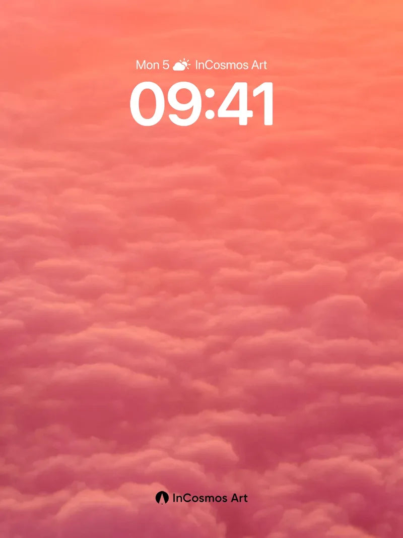 Crimson Horizon Wallpaper with Floating Clouds