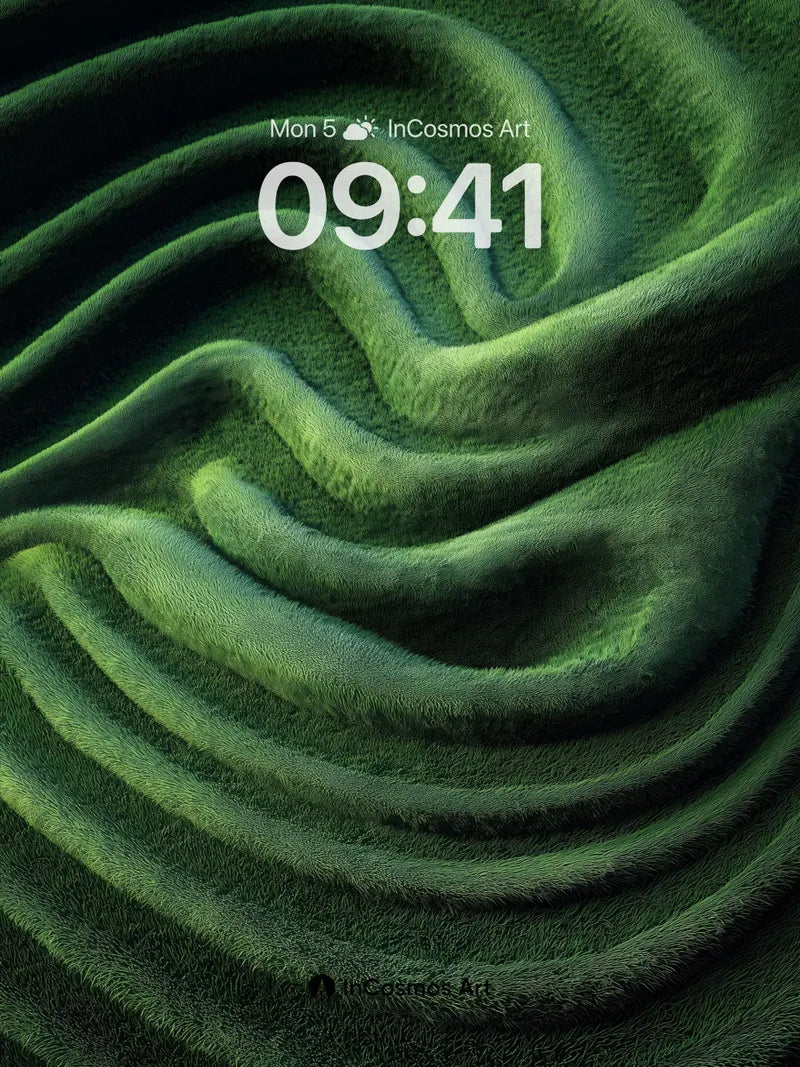 Emerald Wave Wallpaper with Velvet Depth