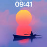Serenity Sunset Wallpaper with Floating Solitude wallpaper for iPhone, iPad & Mac