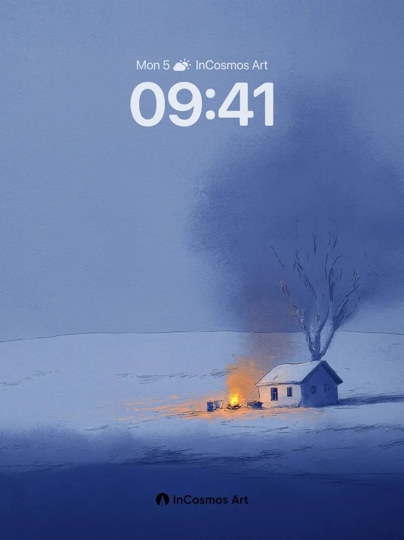 Frostbound Ember Wallpaper with Whispering Smoke