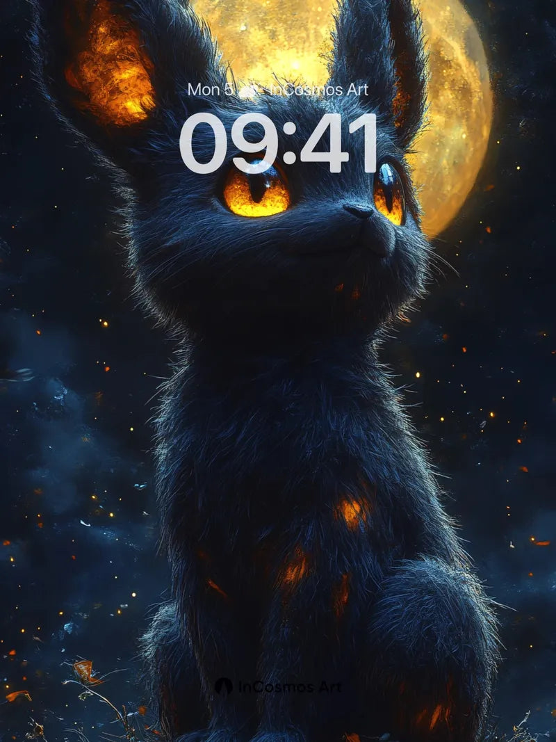 Lunar Shadow Wallpaper with Ember Eyes
