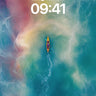 Surreal Currents Wallpaper with Floating Kayak wallpaper for iPhone, iPad & Mac