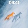 Frost Echo Wallpaper with Dual Fox Silhouettes wallpaper for iPhone, iPad & Mac