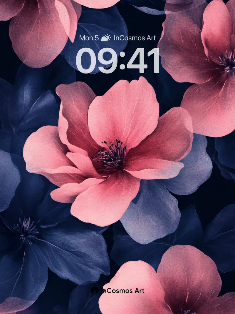 Velvet Bloom Wallpaper with Midnight Petals