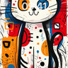 Playful Chaos Wallpaper with Whimsical Cat wallpaper for iPhone, iPad & Mac