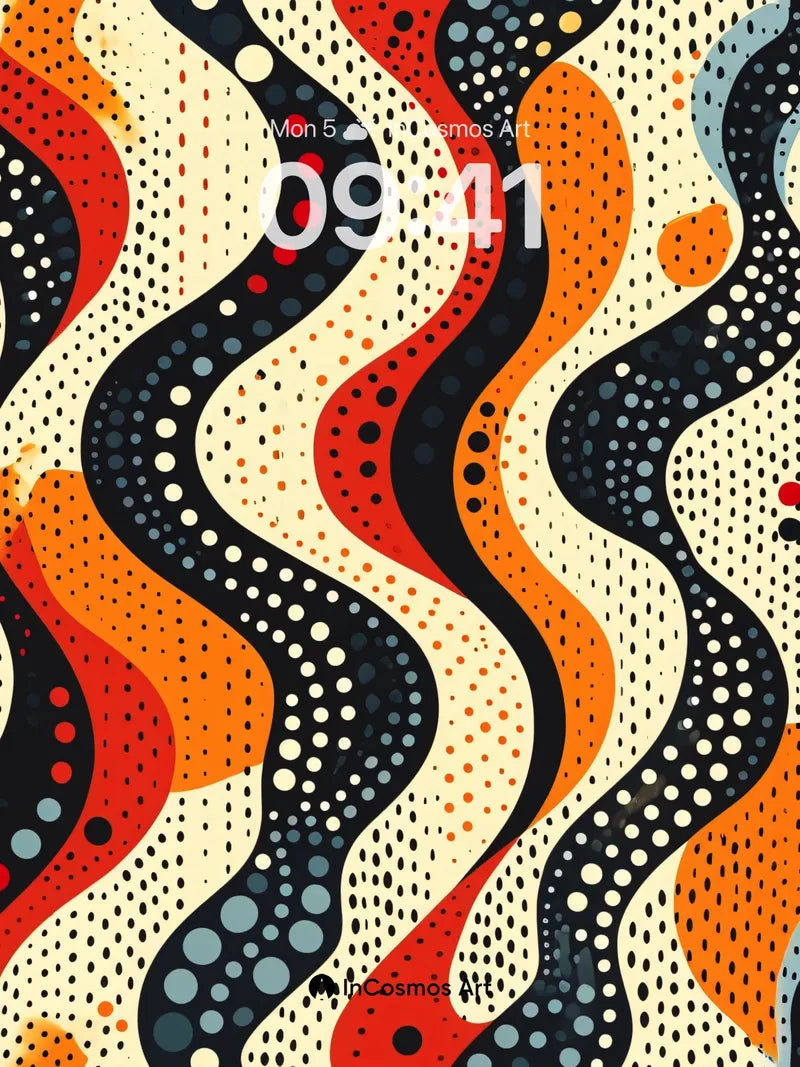 Swirling Pulse Wallpaper with Polka Dots wallpaper for iPhone, iPad & Mac
