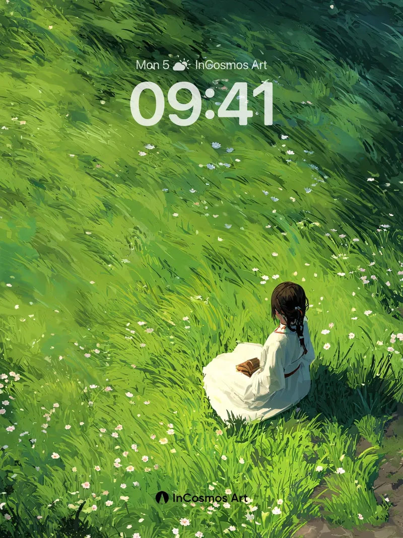 Solitary Meadow Wallpaper with Soft Petals wallpaper for iPhone, iPad & Mac