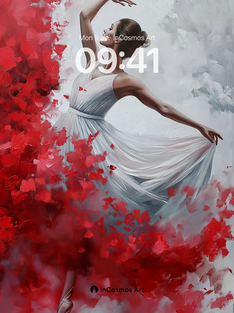 Floating Grace Wallpaper with Crimson Petal Storm wallpaper for iPhone, iPad & Mac