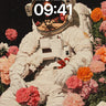 Cosmic Bloom Wallpaper with Astronaut Serenity wallpaper for iPhone, iPad & Mac