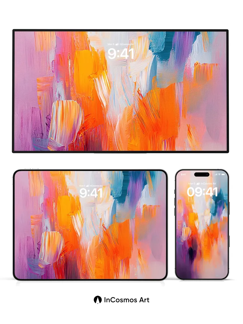 Crimson Pulse Wallpaper with Electric Brushstrokes