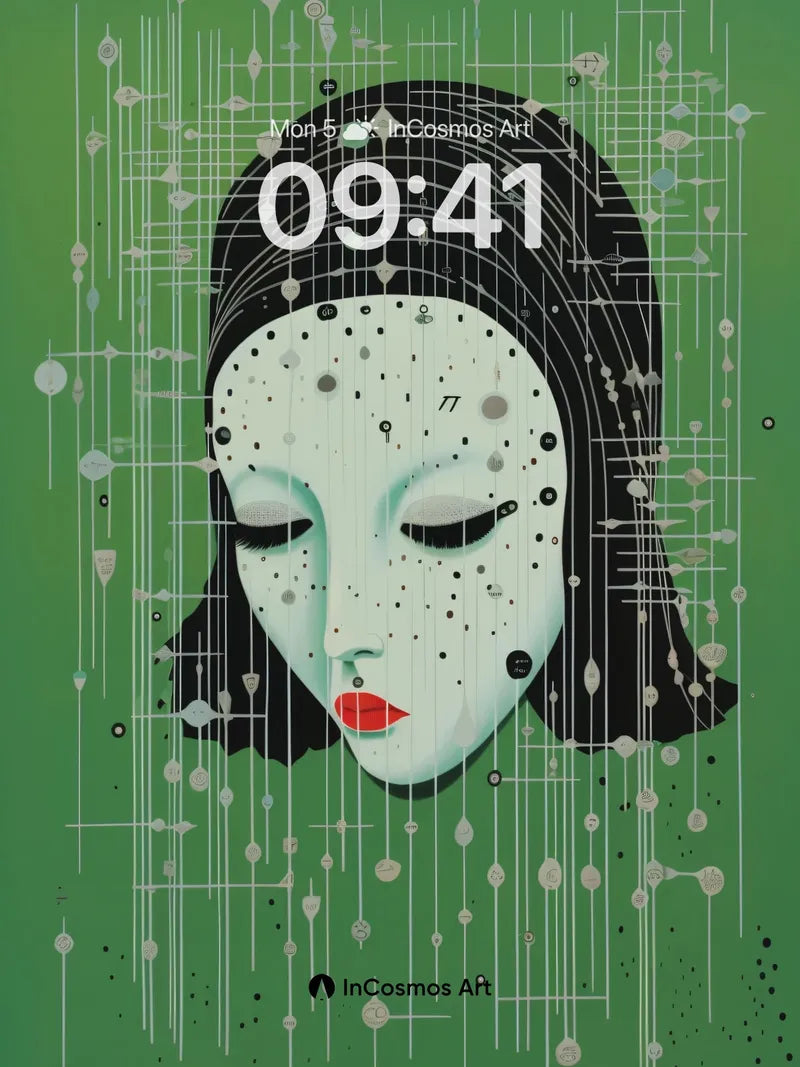 Serene Circuit Wallpaper with Dotted Veil