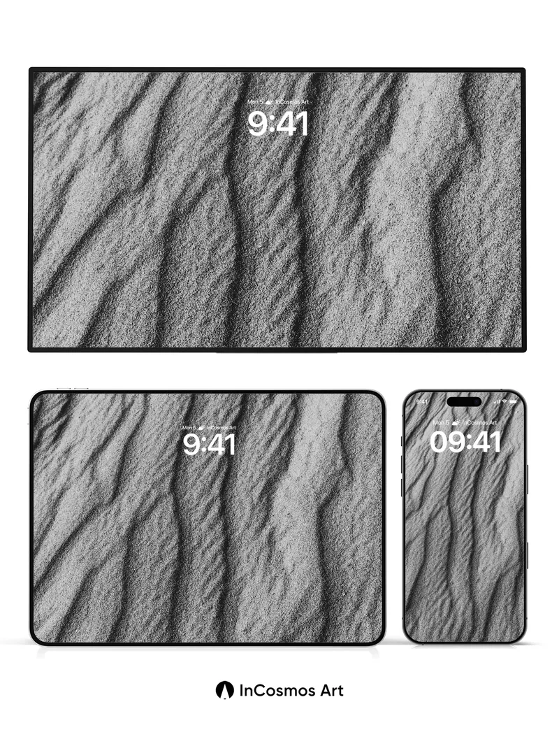 Serpentine Sand Wallpaper with Wind-Whispered Lines