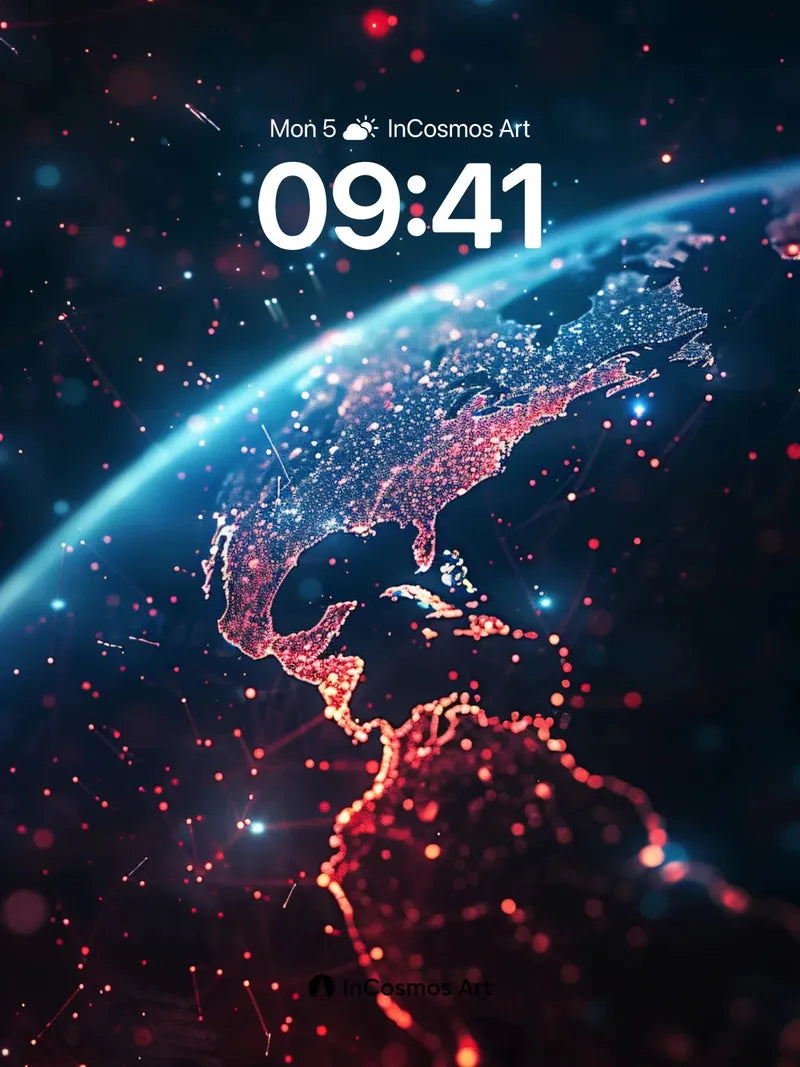 Neon Pulse Wallpaper with Cosmic Threads