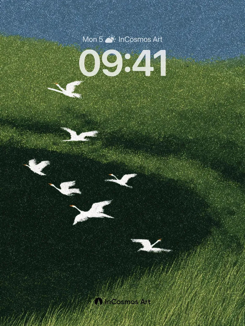 Serenity Flight Wallpaper with Whispering Grass