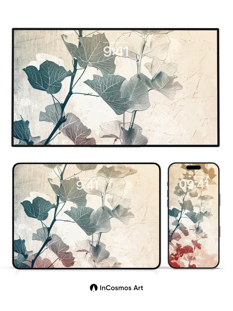 Autumn Veil Wallpaper with Faded Ink