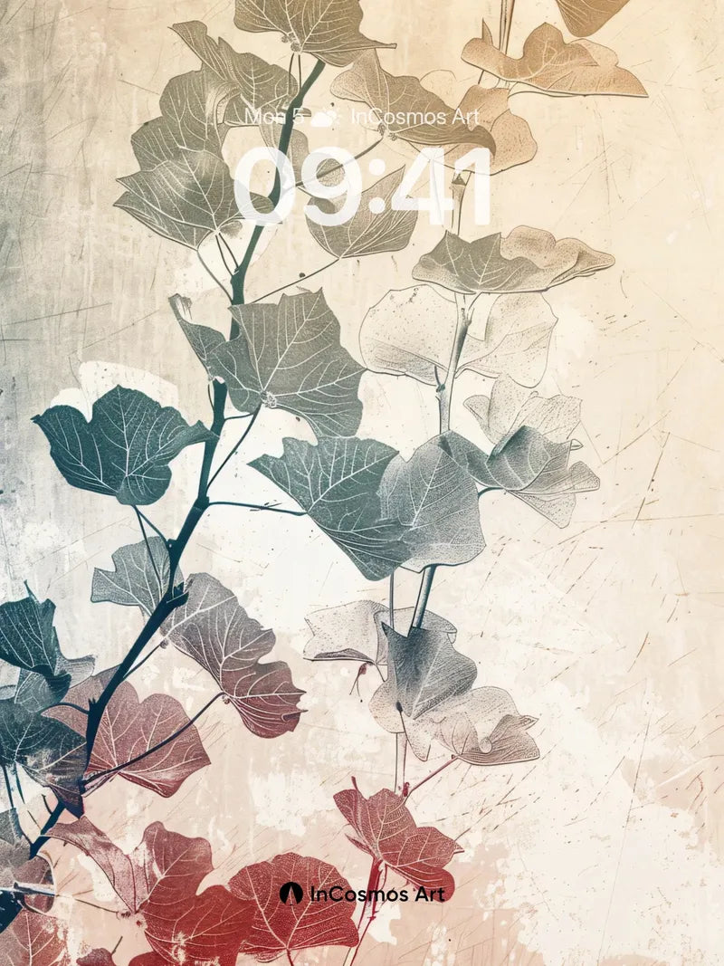 Autumn Veil Wallpaper with Faded Ink