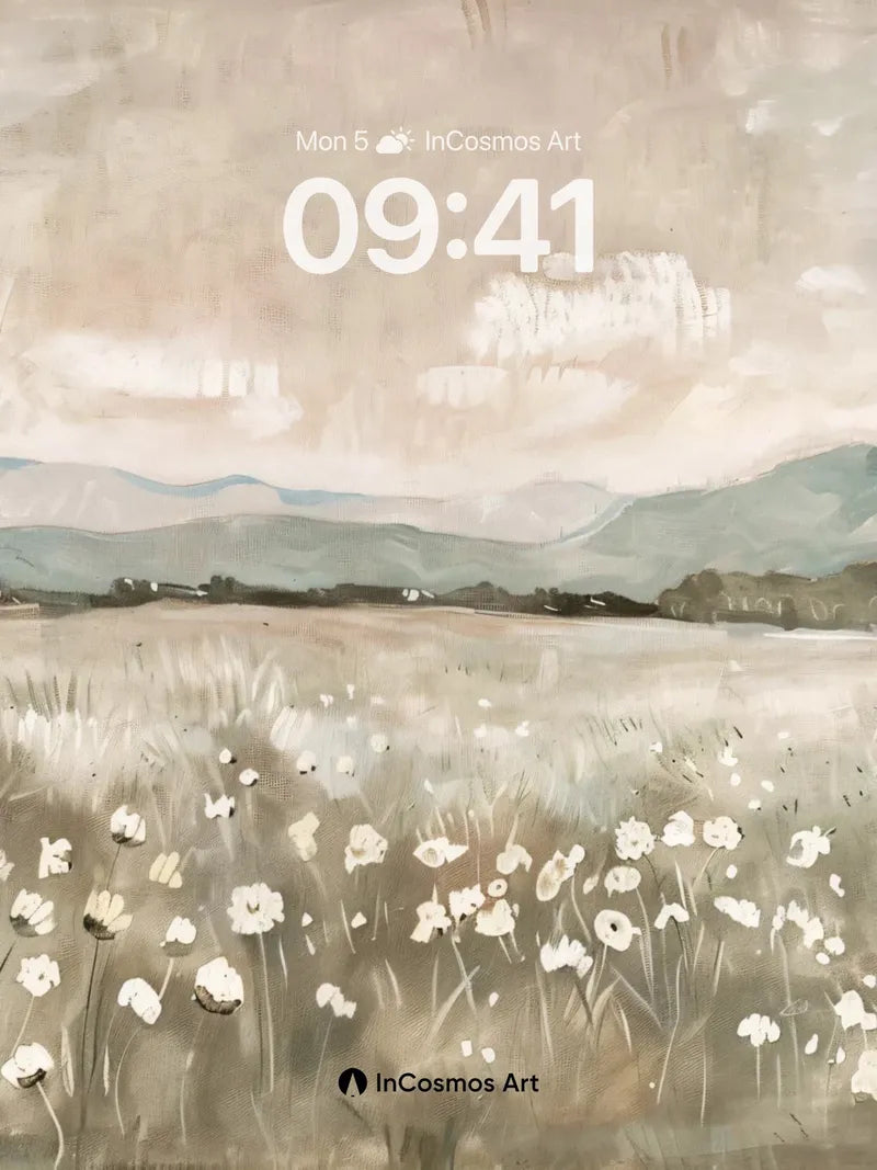 Serenity Meadow Wallpaper with Whispering Daisies